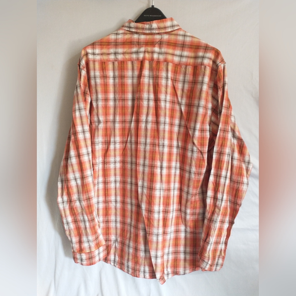 NWT Hang Ten Men's Button Down Long sleeve Plaid shirt XL Nepal Red - Picture 2 of 7